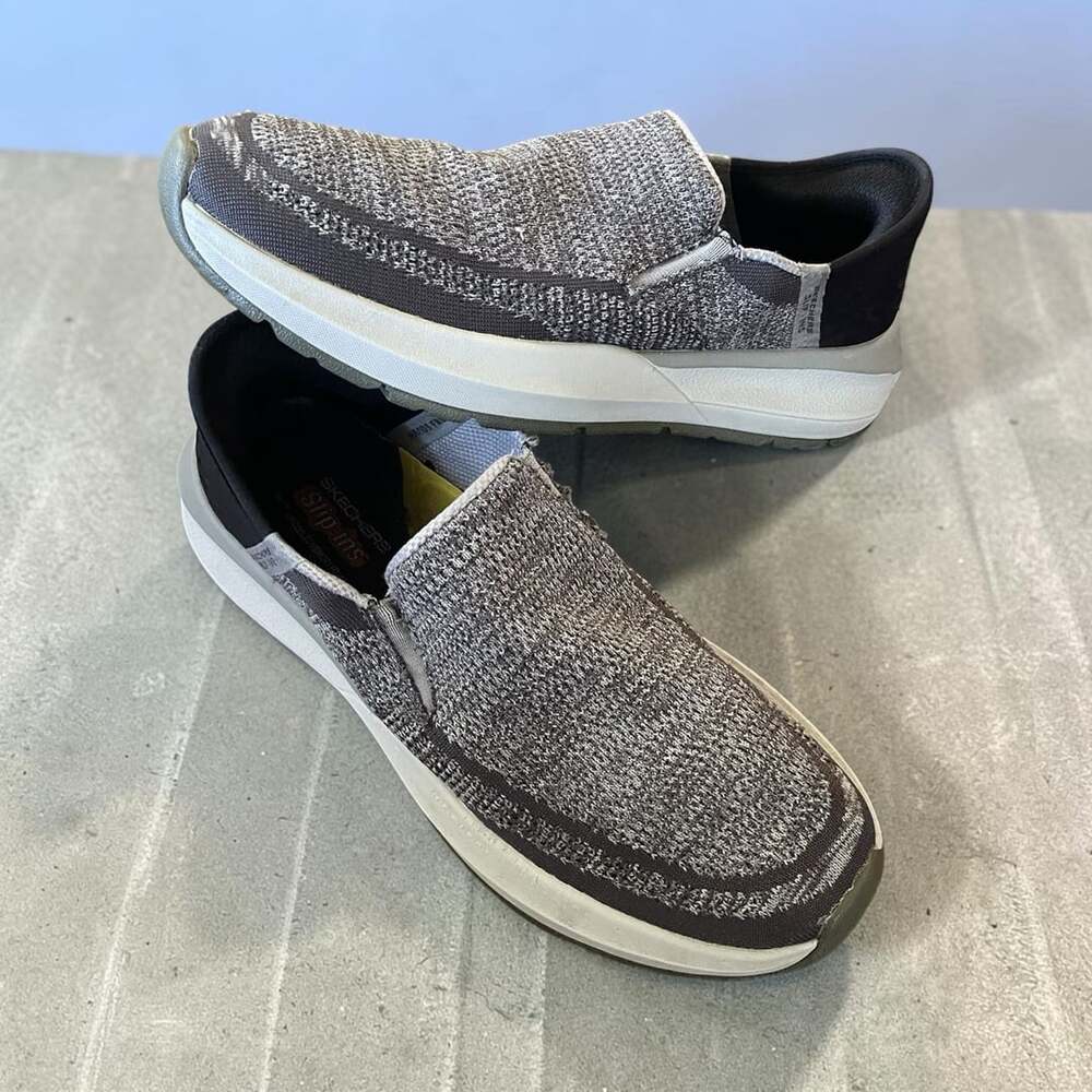 Skechers Men’s Neville-Rovelo Slip-In Shoes Size 9.5 Charcoal Light Gray